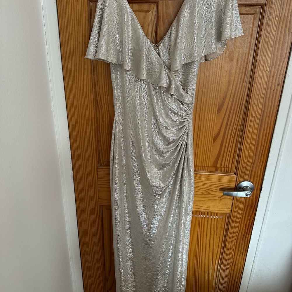 Ralph Lauren Metallic One Shoulder Dress